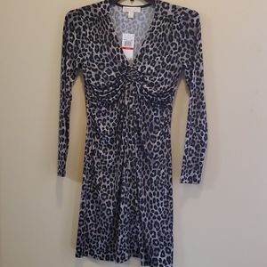 Michael Kors Ruched Cheetah Dress